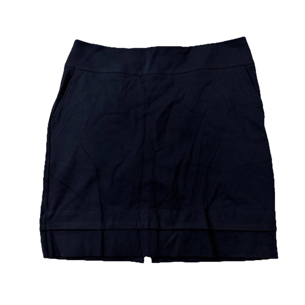 CAbi Lido Tieredβ Pencil Skirt Womens 14 Dark Blue Pockets Office Career 5150